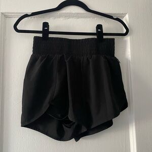 Black Running Shorts, Black, Size S, Built in shorts and pocket